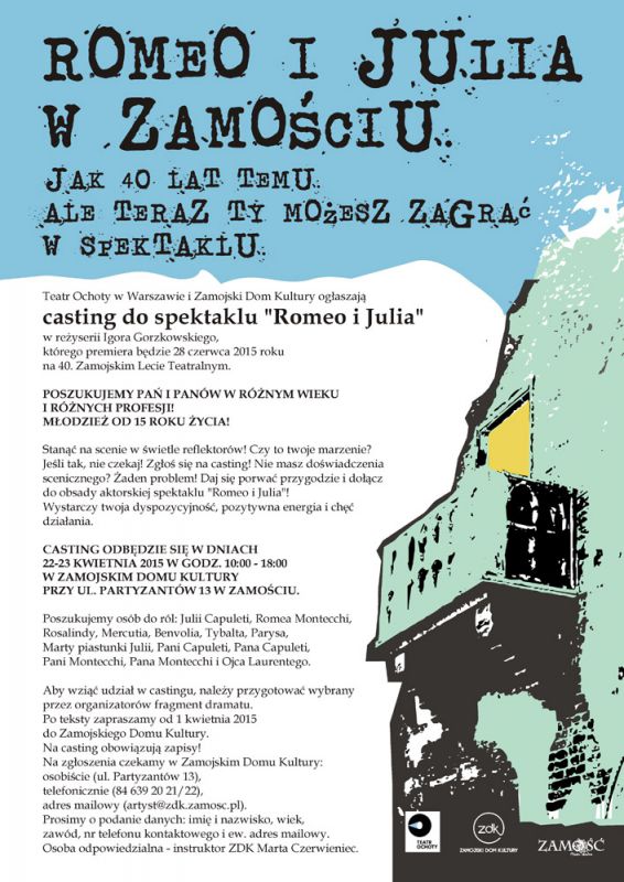 Romeo i Julia w Zamościu - zaproszenie na casting